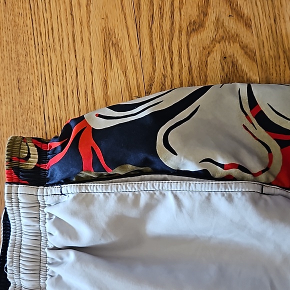 SPEEDO SWIM TRUNKS XL MEN'S  TAN NAVY BLUE RED POCKETS - Picture 2 of 8